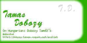 tamas dobozy business card